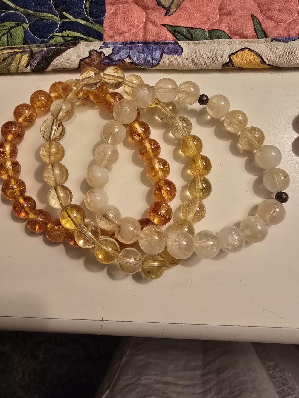 Beaded Amber-Tone Stretch Bracelet Set - Women Jewelry